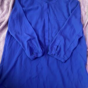 NYDJ Royal Blue Button-Up Blouse